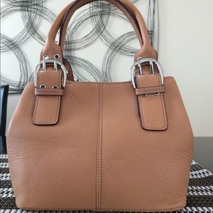 Tignanello small beige leather handbag
